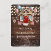 Rustiek Winter Gingerbread House Baby shower Informatiekaartje (Voorkant)