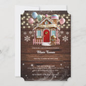 Rustiek Winter Gingerbread House Baby shower Kaart (Voorkant)