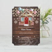 Rustiek Winter Gingerbread House Baby shower Kaart (Staand voorkant)