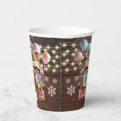 Rustiek Winter Gingerbread House Baby shower Papieren Bekers (Rechts)