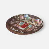 Rustiek Winter Gingerbread House Baby shower Papieren Bordje (Gekanteld)