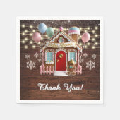 Rustiek Winter Gingerbread House Baby shower Servet (Voorkant)