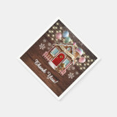 Rustiek Winter Gingerbread House Baby shower Servet (Hoek)