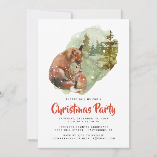 Rustiek Winter Kerstvakantie feestje Kaart (Voorkant)