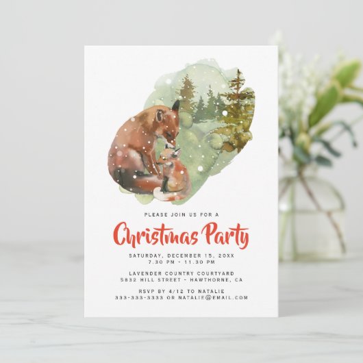 Rustiek Winter Kerstvakantie feestje Kaart (Staand voorkant)