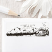 Rustiek Winter Mountain Retouradres Etiket (Insitu)