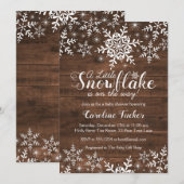 Rustiek Winter Sneeuwvlokken Baby shower Kaart (Voorkant / Achterkant)