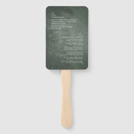 Rustiek Winter Trouwprogramma Bos Groen ID1049 Handwaaier (Achterkant)