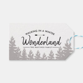 Rustiek Winter Wonderland | Vakantie in Woodland Cadeaulabel
