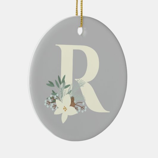 Rustiek winterblad keramisch ornament (Rechts)