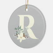 Rustiek winterblad keramisch ornament (Links)