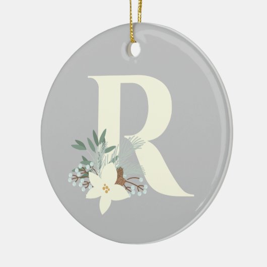 Rustiek winterblad keramisch ornament (Links)