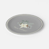 Rustiek winterblad papieren bordje (Gekanteld)