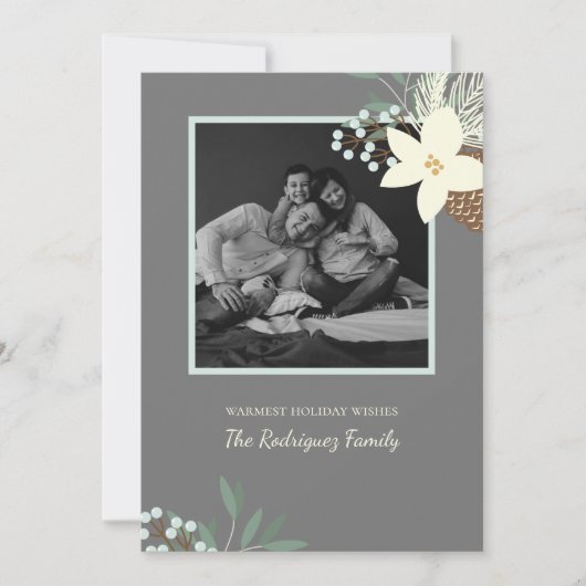 Rustiek winterblad plat 5 x 7 Wenskaart Kaart (Voorkant)