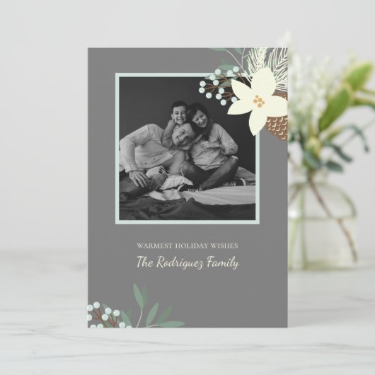 Rustiek winterblad plat 5 x 7 Wenskaart Kaart (Staand voorkant)