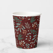 rustiek winterbladpatroon papieren bekers (Achterkant)