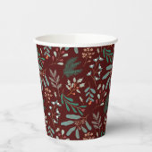 rustiek winterbladpatroon papieren bekers (Links)