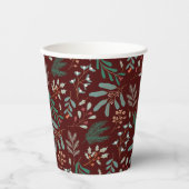 rustiek winterbladpatroon papieren bekers (Voorkant)