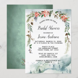 Rustiek Winterbos Bloemen Vrijgezellenfeest Kaart