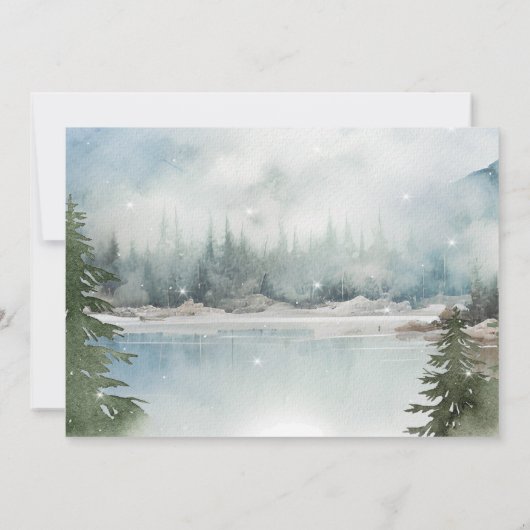 Rustiek winterbos Save the Date kaart uitnodiging (Achterkant)