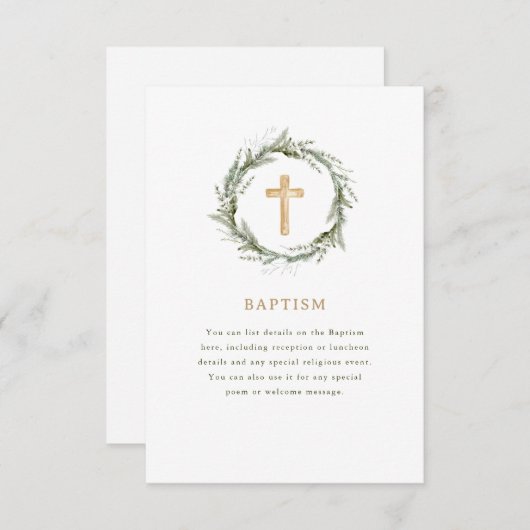 Rustiek wintergroen | Krans- en kruisdoop Informatiekaartje (Voorkant / Achterkant)