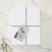 Rustiek wintergroen met herten dank u cadeaulabel (Met Touw)