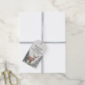 Rustiek wintergroen met herten dank u cadeaulabel (Met Touw)
