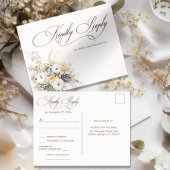 Rustiek wit bloeit bruiloft RSVP Briefkaart