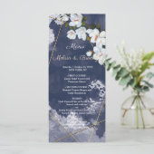 Rustiek Wit Bloemen Bruiloft Menu (Staand voorkant)