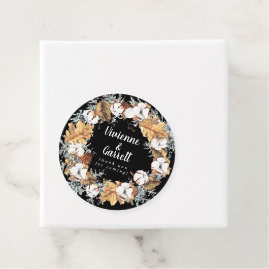 Rustiek wit bloemen verlovingsfeest dank u bedankjes labels (In situ)