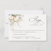 Rustiek Wit Blooms Maaltijdopties Bruiloft RSVP Ka (Voorkant)