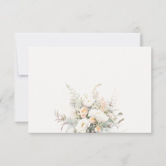 Rustiek Wit Blooms Maaltijdopties Bruiloft RSVP Ka (Achterkant)