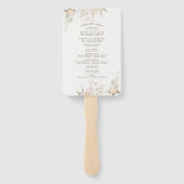 Rustiek Wit Blooms Trouwprogramma Handwaaier (Achterkant)