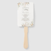 Rustiek Wit Blooms Trouwprogramma Handwaaier (Voorkant)