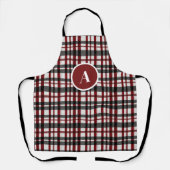 Rustiek wit en rood geruite patroon schort (Voorkant)