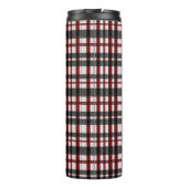 Rustiek wit en rood geruite patroon thermosbeker (Achterkant)