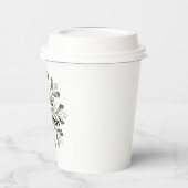 Rustiek Wit Groen Kerst Sneeuwvlok Papieren Bekers (Links)