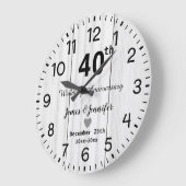 Rustiek Wit Hout 40e bruiloft Jubileum Custom Grote Klok (Hoek)