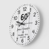 Rustiek Wit Hout 60ste Huwelijk Jubileum Custom Grote Klok (Hoek)