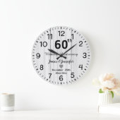 Rustiek Wit Hout 60ste Huwelijk Jubileum Custom Grote Klok (Huis)