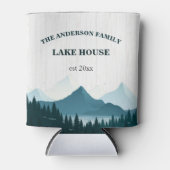 Rustiek Wit Hout Aangepaste familienaam Lake House Blikjeskoeler (Voorkant)