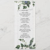 Rustiek Wit Hout Bloemen & Pine Menu Kaart (Voorkant)