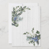 Rustiek Wit Hout Bloemen & Pine Vrijgezellenfeest Kaart (Achterkant)