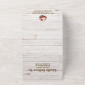 Rustiek wit hout Poinsettia bruiloft All In One Uitnodiging (Buitenkant)