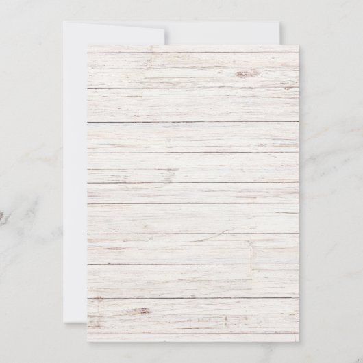 Rustiek wit hout Poinsettia bruiloft Save The Date (Achterkant)