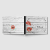 Rustiek Wit Hout Poppy Bloemen Wedding Guestbook Gastenboek (Volledig)