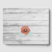 Rustiek Wit Hout Poppy Bloemen Wedding Guestbook Gastenboek (Achterkant)