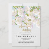 Rustiek wit hout roze mint rozen Repetitie Diner Kaart (Voorkant)