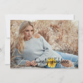 Rustiek Wit Hout Zonnebloemen Afstuderen Kaart (Voorkant)