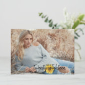 Rustiek Wit Hout Zonnebloemen Afstuderen Kaart (Staand voorkant)